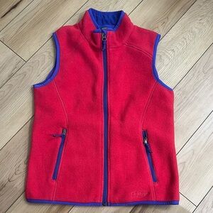 LL Bean Fleece Vest Pink Girls Medium 10-12